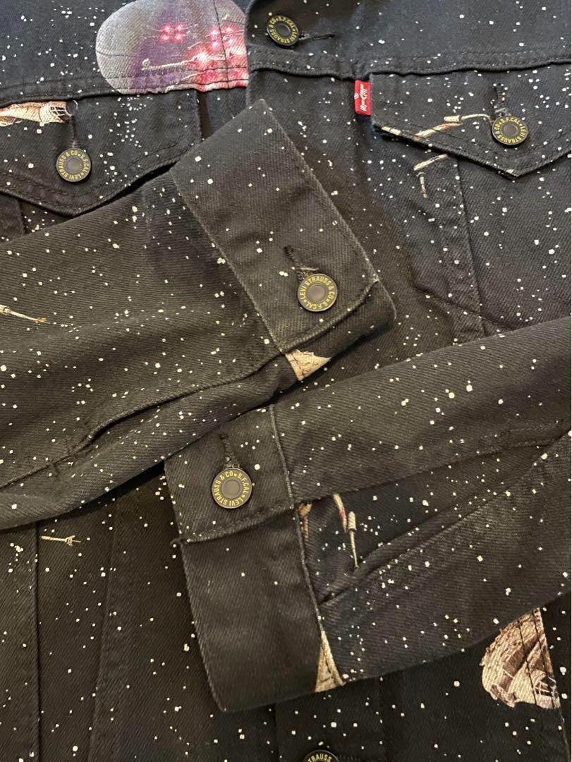 LEVI'S × Star Wars Trucker Jacket Denim Black Universe Size LEVI'S × Star Wars Trucker Jacket Denim Black Universe Size