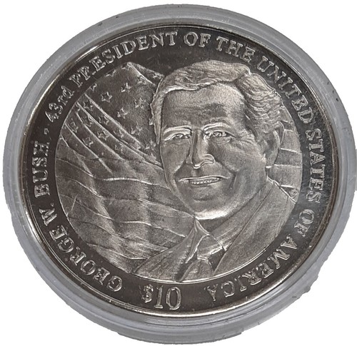 2003 Liberia $10 Coin of President George W. Bush by American Mint
