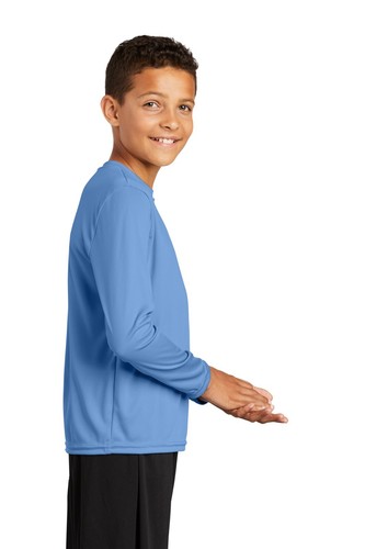 Sport-Tek YST350LS Youth Polyester Long Sleeve Dri Fit PosiCharge Tee Top TShirt - Picture 17 of 110