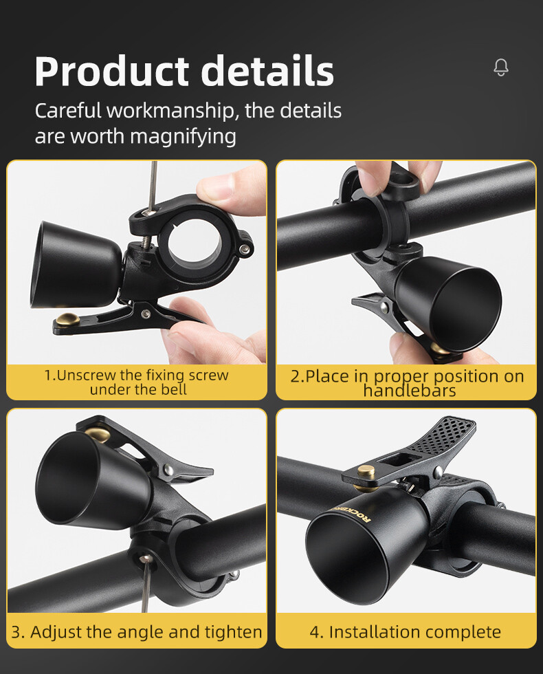 ROCKBRS Mini Retro Brass Alloy Bicycle Bell Vintage Copper MTB Road