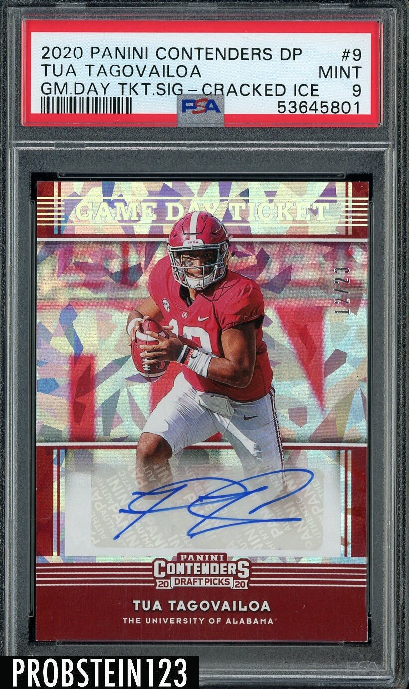 Tua Tagovailoa Panini Contenders Draft Picks Game Day Ticket Signatures #9 Cracked Ice