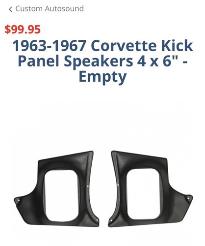Custom Autosound KCV63/7 1963-67 Chevy Corvette Kick Panels No Speakers - Foto 7 di 7