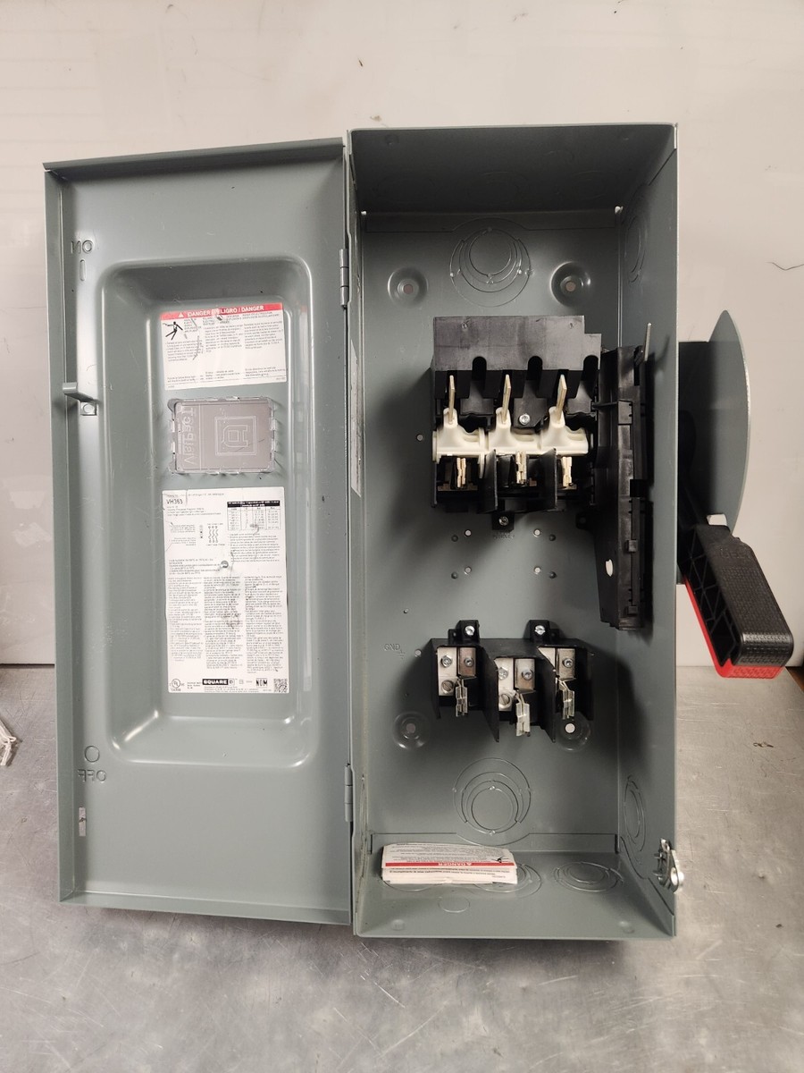 VH363 SQUARE D HEAVY DUTY SAFETY SWITCH FUSED 100A 3P NEMA 1