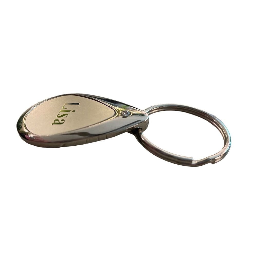 Silvertone Personalized Keychain Key Ring "Lisa" … - image 8