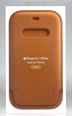 OEM Apple Leather Sleeve MagSafe Case For iPhone 12 / 12 Pro - Saddle Brown