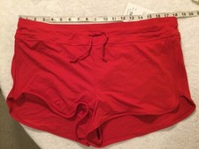 Athleta NWT L 12 14 Surge Short Matador Red 384029 Swim Shorts with Brief