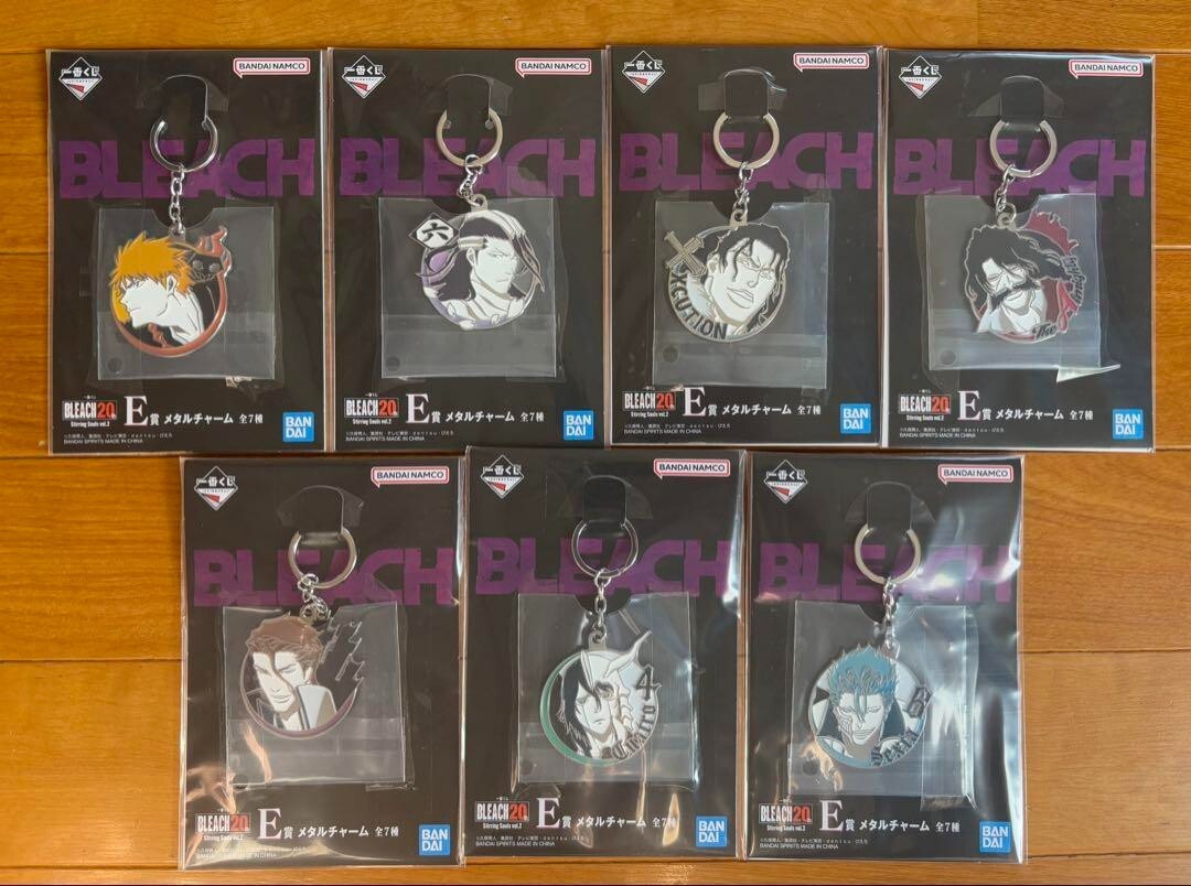 BLEACH Ichiban Kuji Metal Charm 7 Types Complete Set Japan NEW DHL