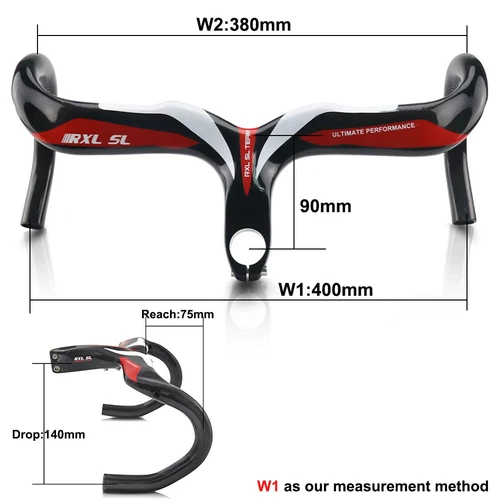380-440mm Carbon Road Bike Integrated Handlebar Internal Routing Handlebar - Picture 37 of 48