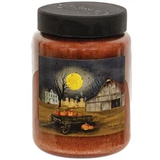 Primitive JAR CANDLE SPOOKY HARVEST MOON Pumpkin Spice 26 ounce Halloween Fall 