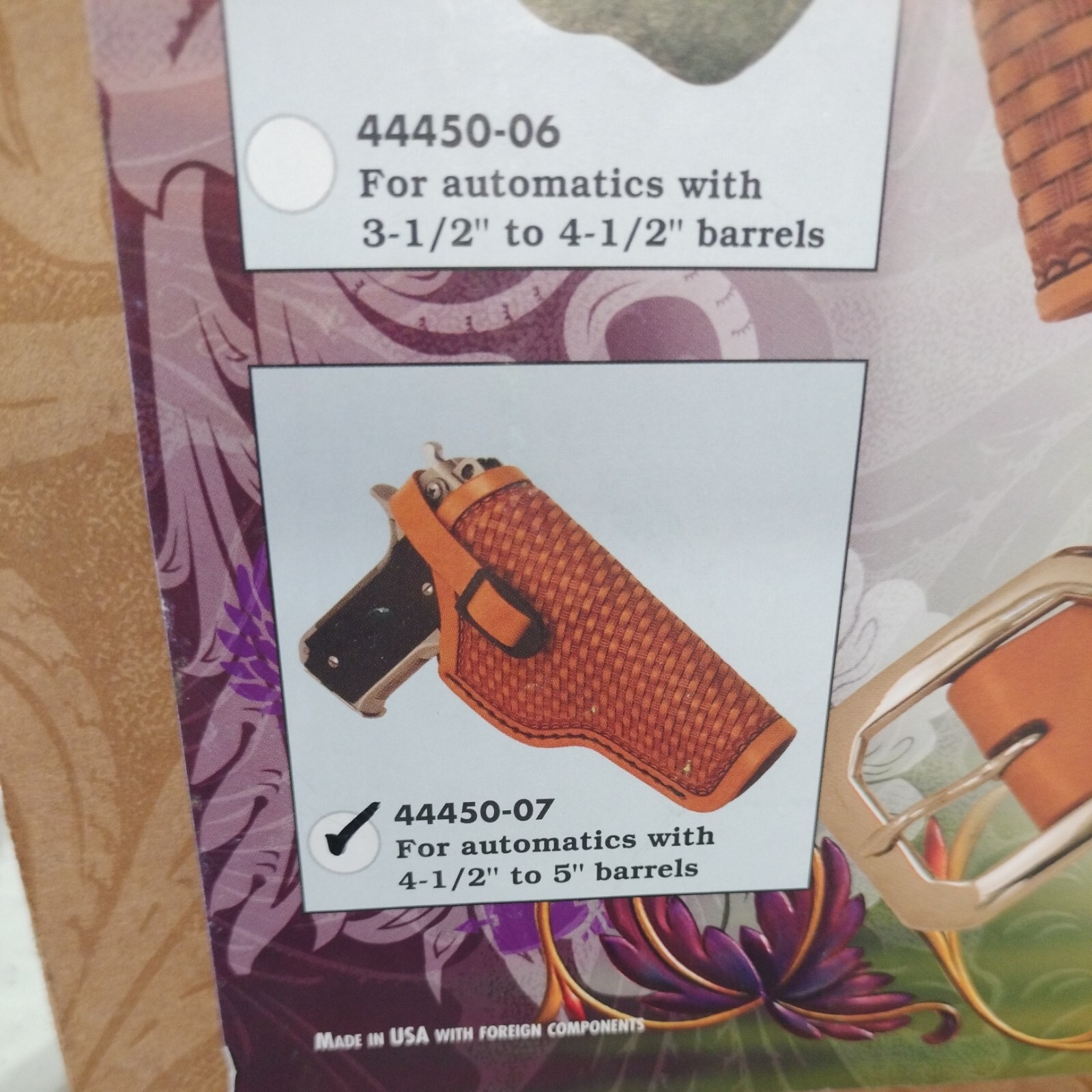 NEWTANDY LEATHER BULLSEYE HOLSTER KIT 4445007 FOR 41/2" TO 5