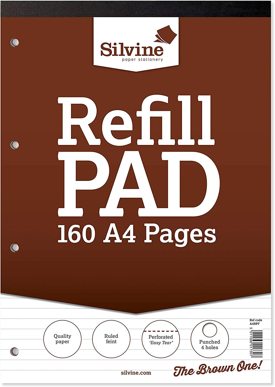 Silvine A4 160 Pages Punched Headbound Feint Ruled Refill Pad (A4RPF)