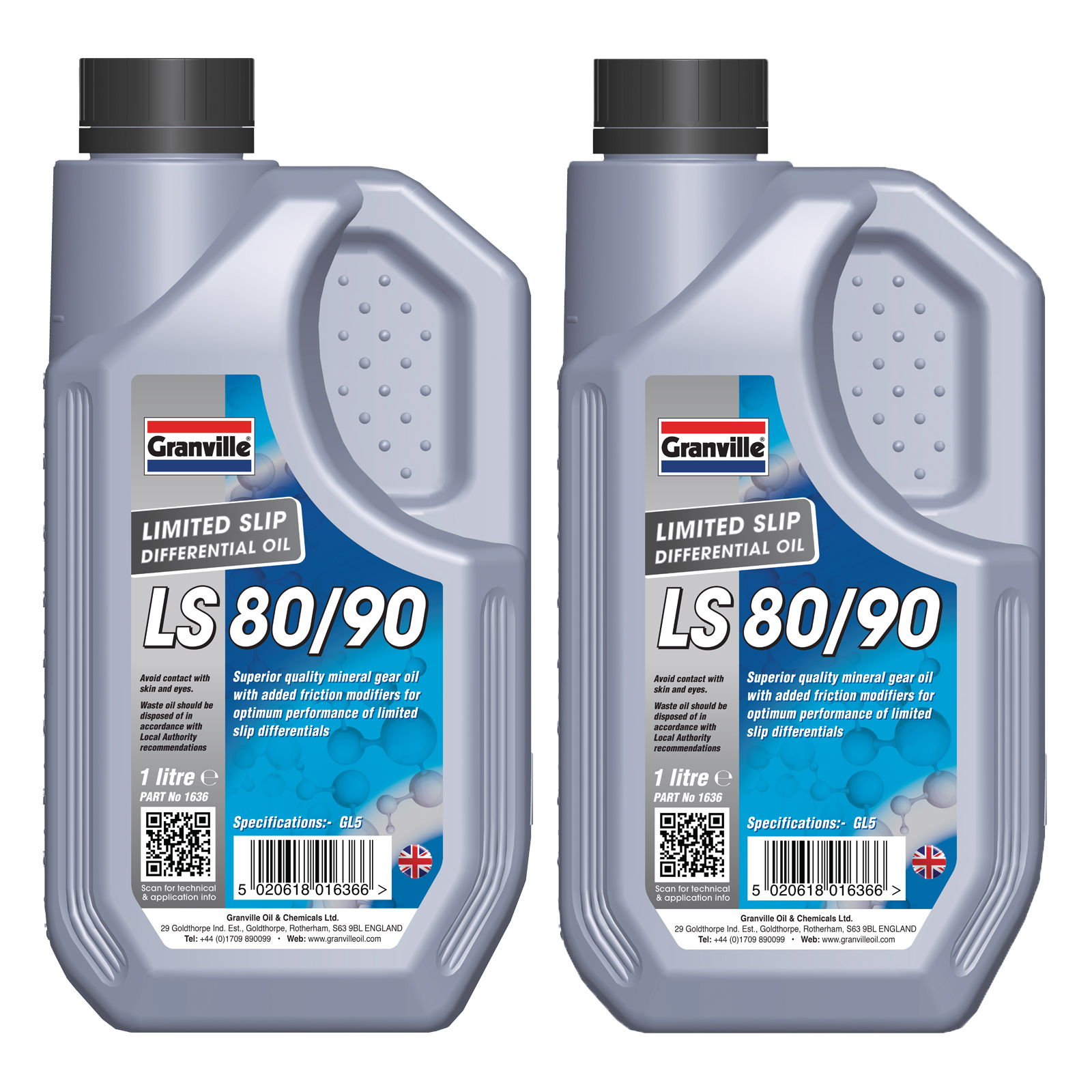 2 x Granville Limited Slip Differential Gear Oil LS 80W/90 Fluid