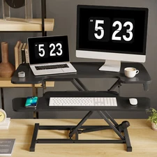 FlexiSpot 35" Black Home Office Desk Riser Adjustable Standing Desk Converter