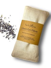 Organic Linen Eye Pillow Lavender Flaxseed for Stress Relief Microwavable