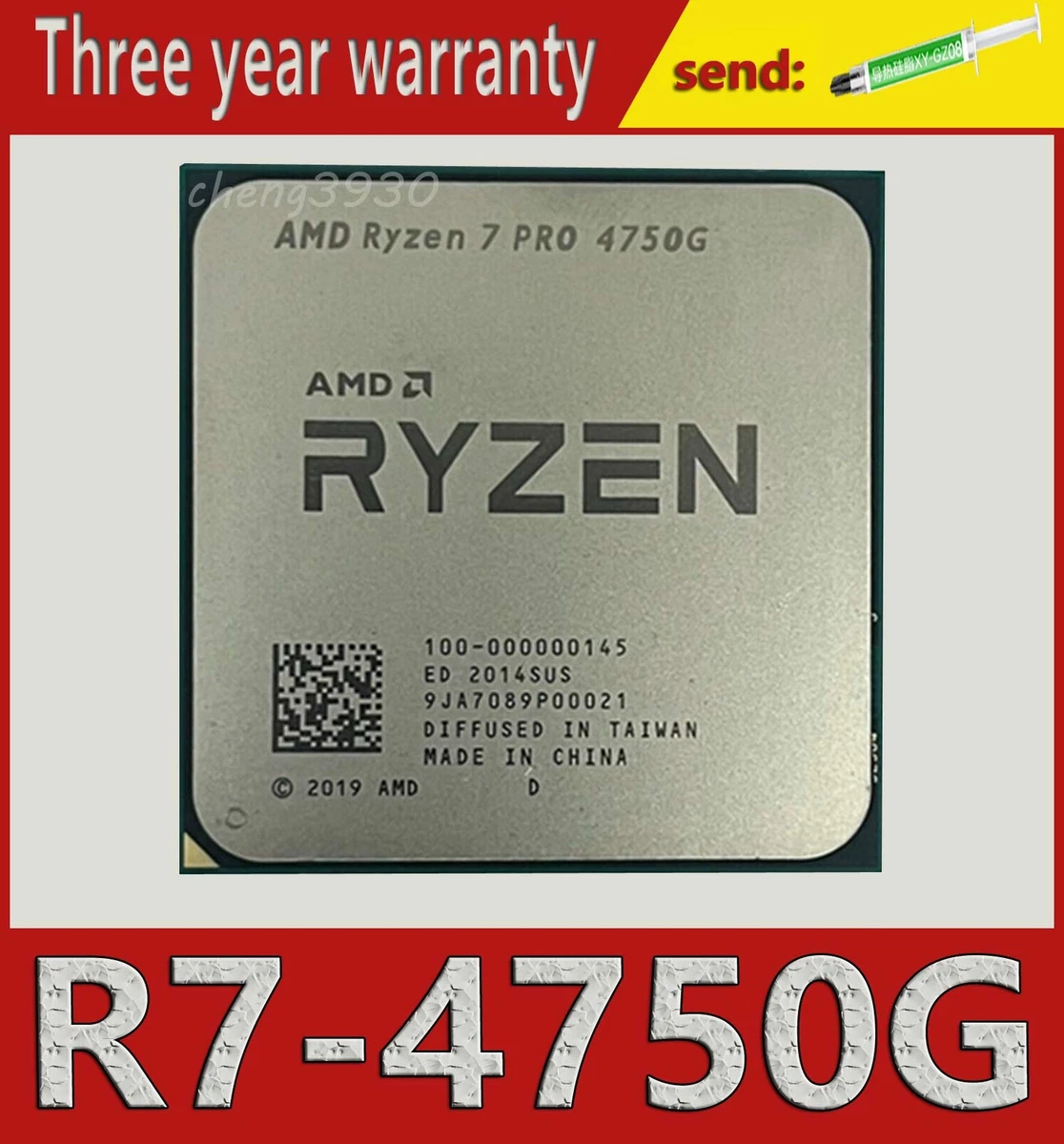 AMD Ryzen 7 PRO 4750G AM4 Desktop 3.6GHz 8-core R7 4750G- CPU processor