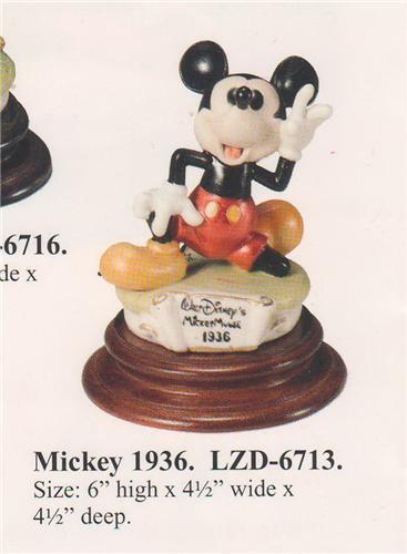Figurine Mickey 1936 Disney Capodimonte Laurenz COA boîte originale - Photo 1 sur 1