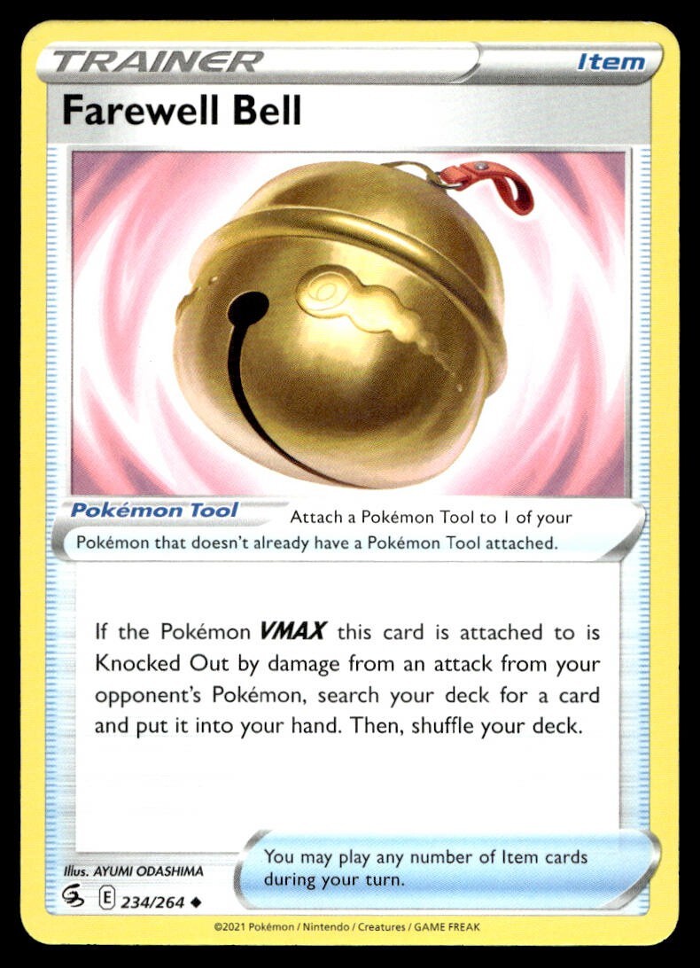 Farewell Bell 234/264 Pokemon Card Fusion Strike Uncommon Trainer Item Near Mint