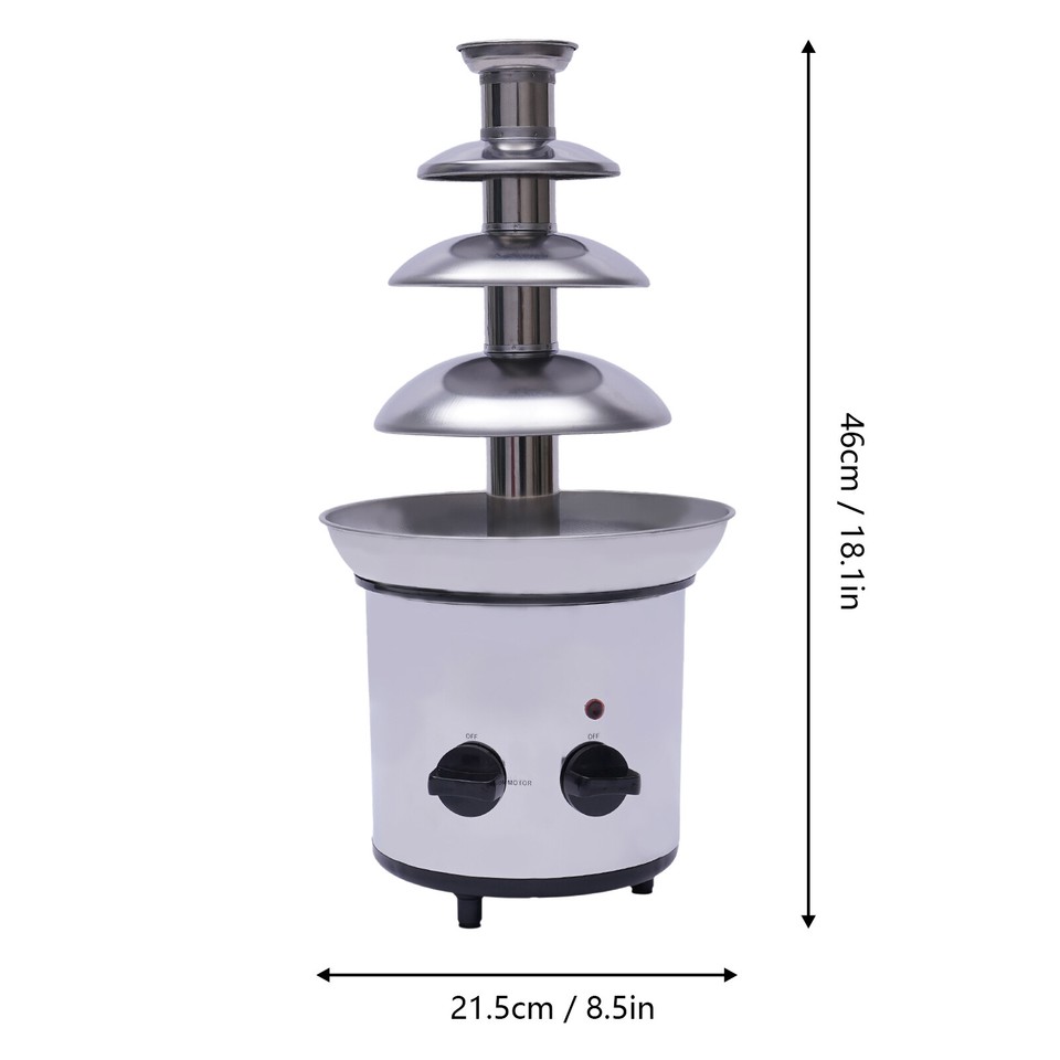 4 Tier Chocolate Fountain Machine Stainless Steel Luxury Cheese