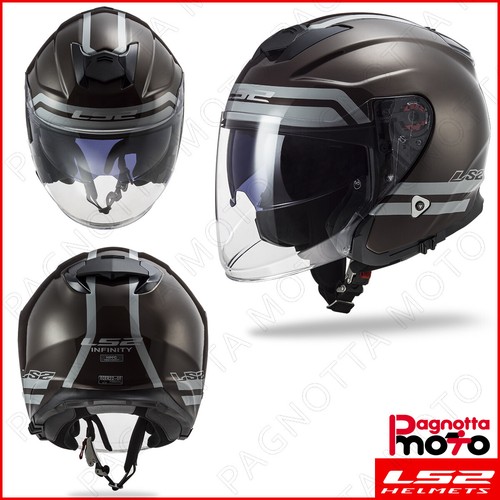 CASCO JET DOPPIA VISIERA LS2 INFINITY OF521 HYPER WOOD | eBay