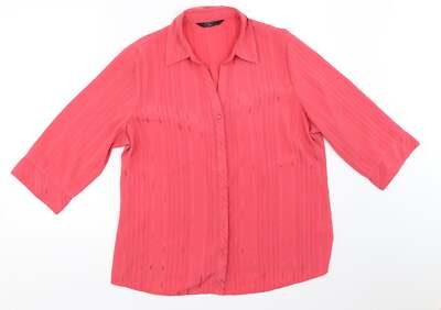 BM Damen rosa Polyestermischung Knopfleiste Größe 16 Kragen
