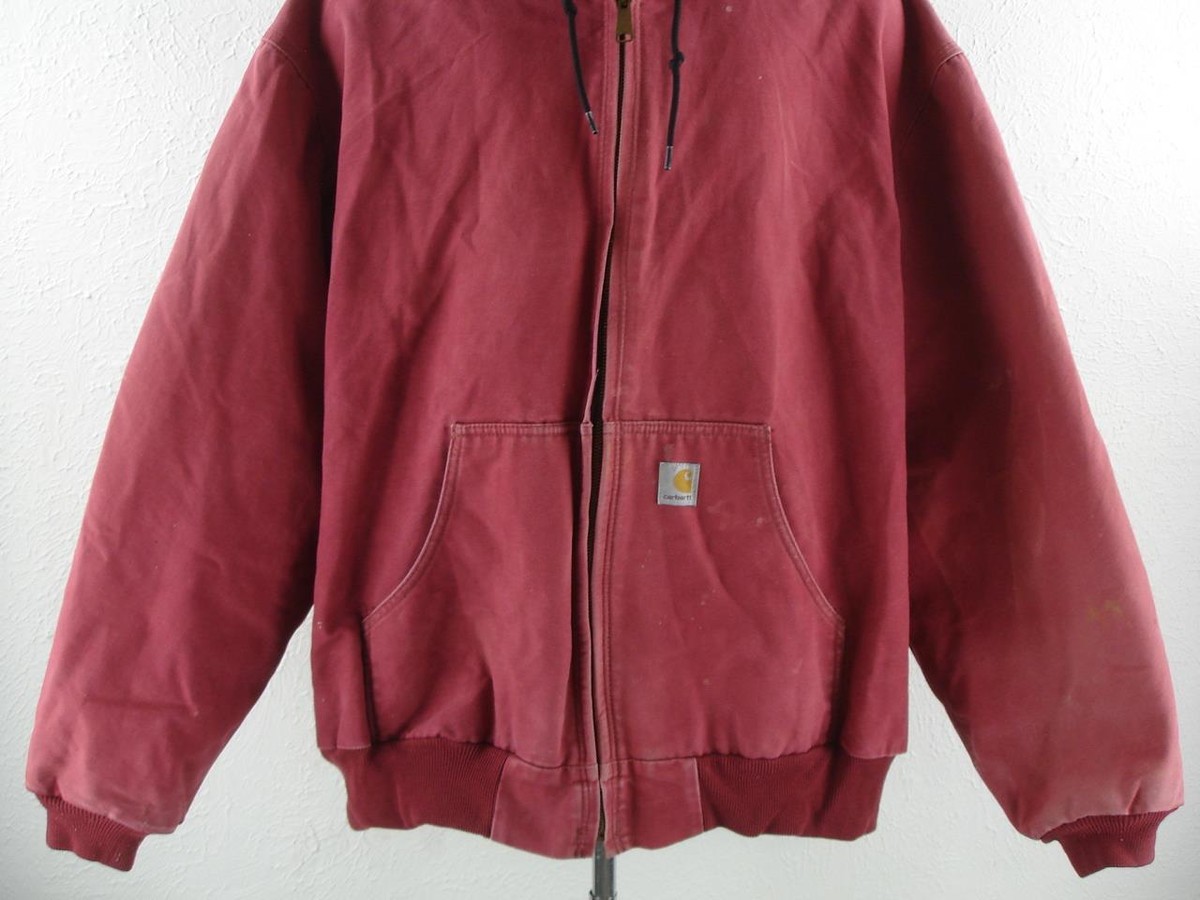 Vtg Faded Carhartt J158 DKR Dark Red Lined Duck Canvas Vtg Faded Carhartt J158 DKR Dark Red Lined Duck Canvas