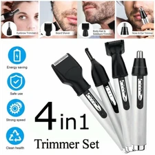 Rechargeable Men Ear Nose Hair Trimmer Set Beard Razor Electric Shaver Cordless