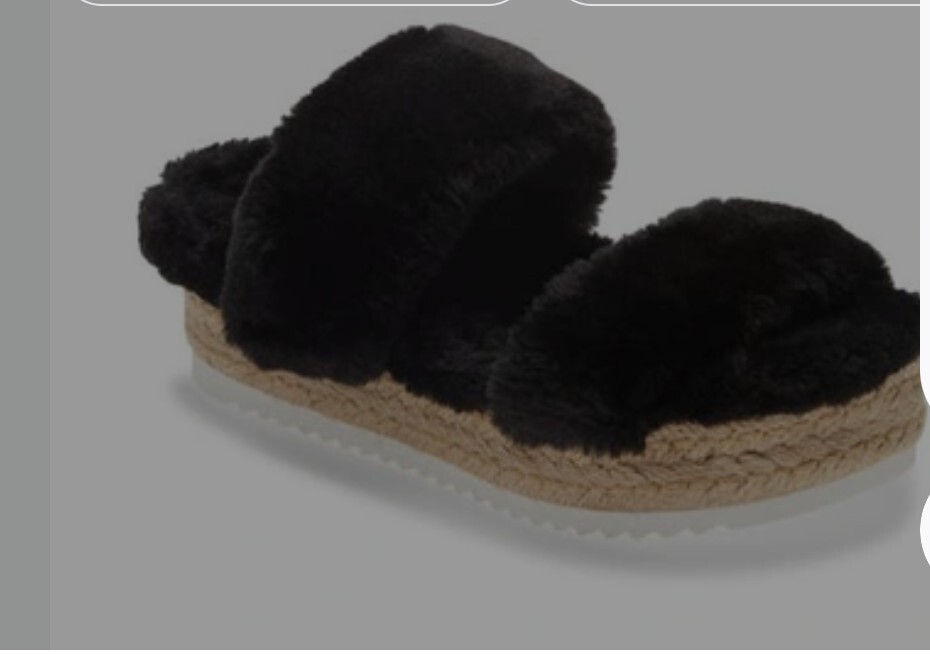 SAOLA Pantofola con plateau in pelliccia sintetica Steve Madden Katara suola in espadrille nera taglia...