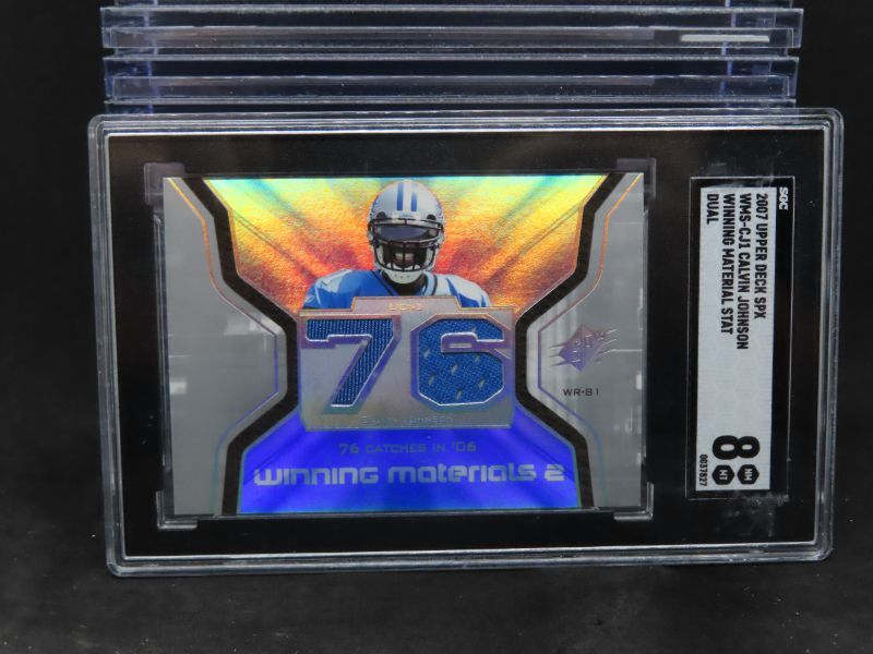 Calvin Johnson SPx Winning Materials Jersey Number #WMCJ Dual-Autograph