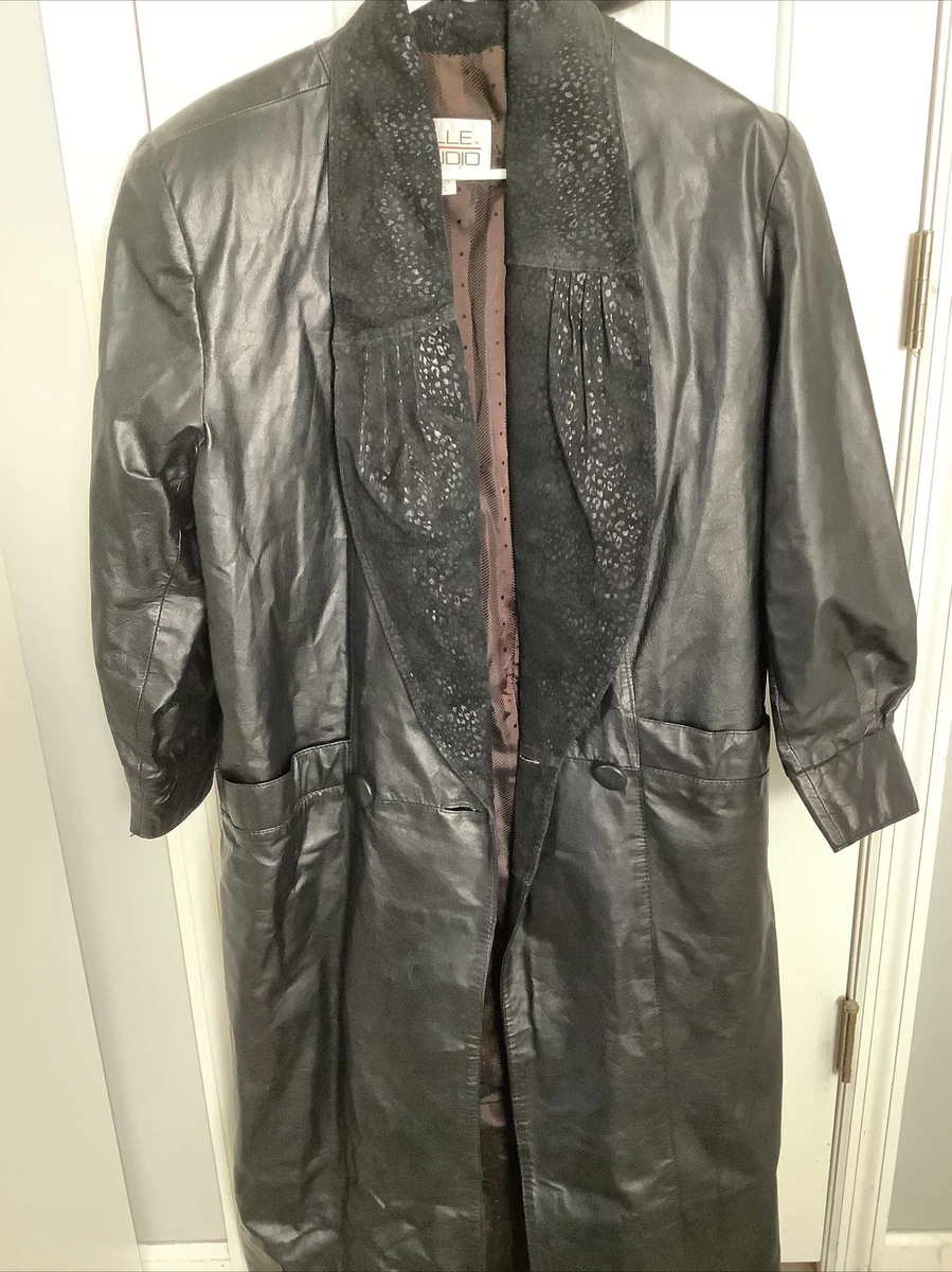 Pelle studio clearance leather trench coat