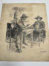 ANTIQUE PAINTING ILLUSTRATION JOSEPH L KRAEMER LISTED FAMOUS RESTORATION PROJECT