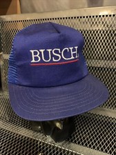VINTAGE Busch Beer Trucker Snapback Hat OFFICIAL Anheuser Made in USA NOS