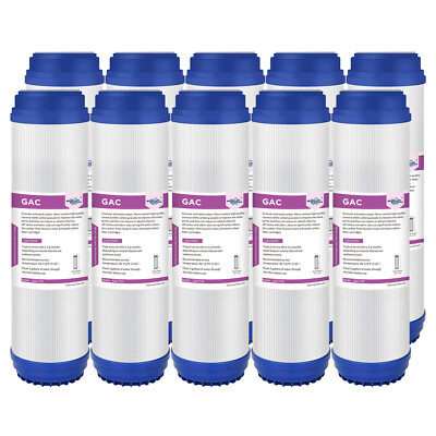 2-10 Pack 10''x2.5'' Granular Activated Carbon Water Filter GAC Replacement RO