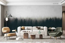 3D Pine Forest Foggy Wallpaper Wall Mural Removable Self-adhesive Sticker1895