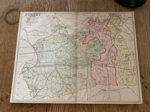 Geography and map of the county of Surrey 1870  A22887