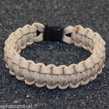 Tan Cream - 550 lb Type III Paracord Survival Rope Bracelet - Made in the USA