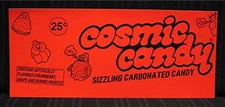 Vintage Graphic Sizzling Cosmic Candy Vending Machine Sign Old Store Stock