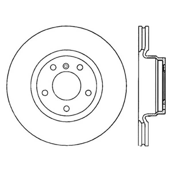 For BMW 550i GT xDrive 10-17 Centric Premium Plain Vented Rear Brake Rotor - Imagem 2 de 4