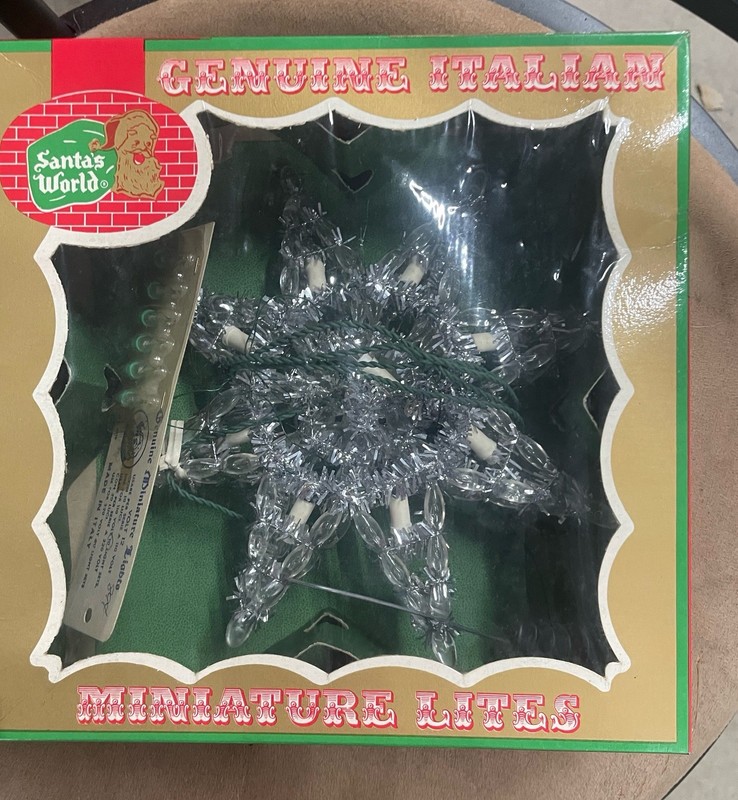 Kurt Adler Santa's World Silver Italian Clear Lights Star Tree Topper