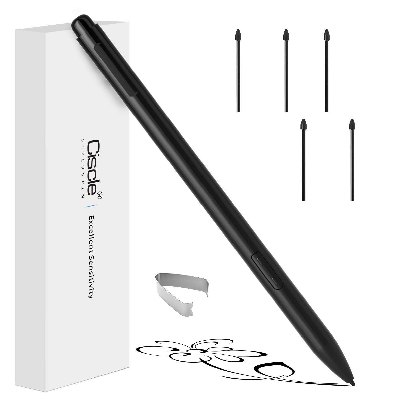 Magnetic EMR Stylus Pen for Remarkable 2, with Eraser and 5 Pen Tips, 4096 Press