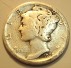 1925 S * silver MERCURY DIME * FREE SHIP * USA ONLY Please * Waynes45s
