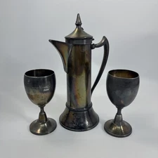 Vintage Sheets Rockford S Co 1360 Silver Plated Water Pitcher  Mid Century Mod