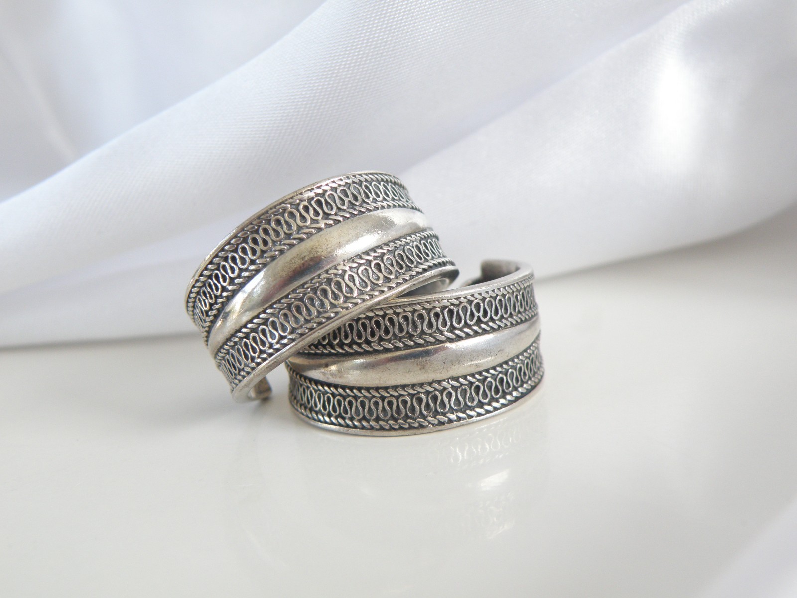 Vintage Solid Sterling Silver 925 Unique Weave Ho… - image 17