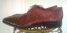 Stacy Adams Brown Dress Shoes Leather Men's 12 M Ostrich Alligator