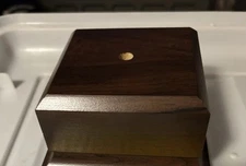 VTG Cherry Wood Display Base 4.5x4.5 X 2 1/4” w/ Bottom Pad TROPHY topper Award