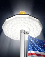 Flag Pole Light Solar Powered, 76 Ultra Bright LEDs for 15–25 Ft Flagpoles, I...