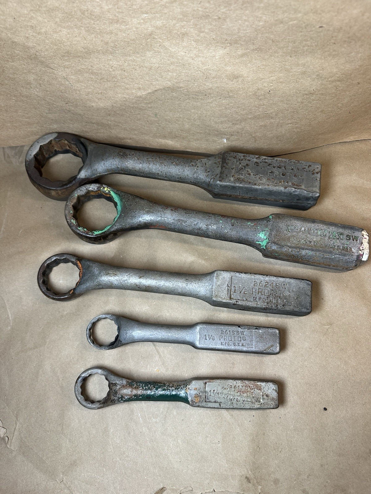 Proto Slugging Wrench Lot 5pc 1-1/16”–2-1/8” Heavy Duty Striking Wrenches USA
