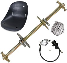 32" Go Kart Rear Axle Kit 428 Sprocket Hub Brake Seat For ATV Golf Dirt Pit Bike