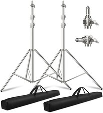 2 Pack 9.2ft/110'' Stainless Steel Light Stand Heavy Duty Photography Light