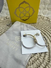 Kendra Scott Annie Hoop Earrings Mixed Metal Gold Silver NWT