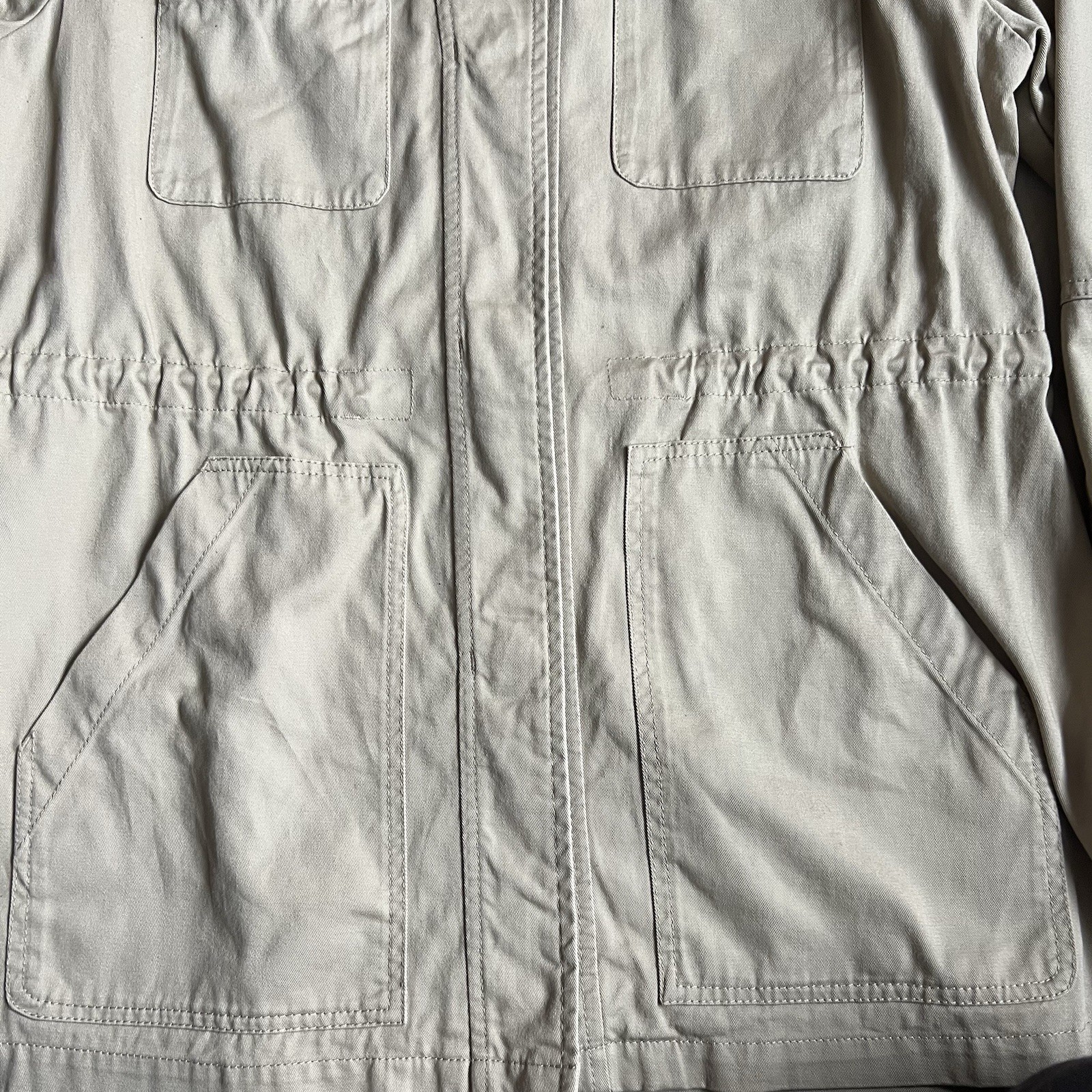 FatFace Military Field Jacket Size 6 Beige Utility Cotton Zip Up Coat image 6